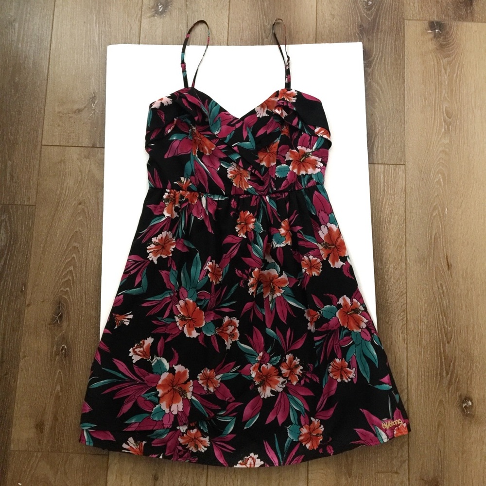 Billabong Women’s Black Pink Floral Mini Dress